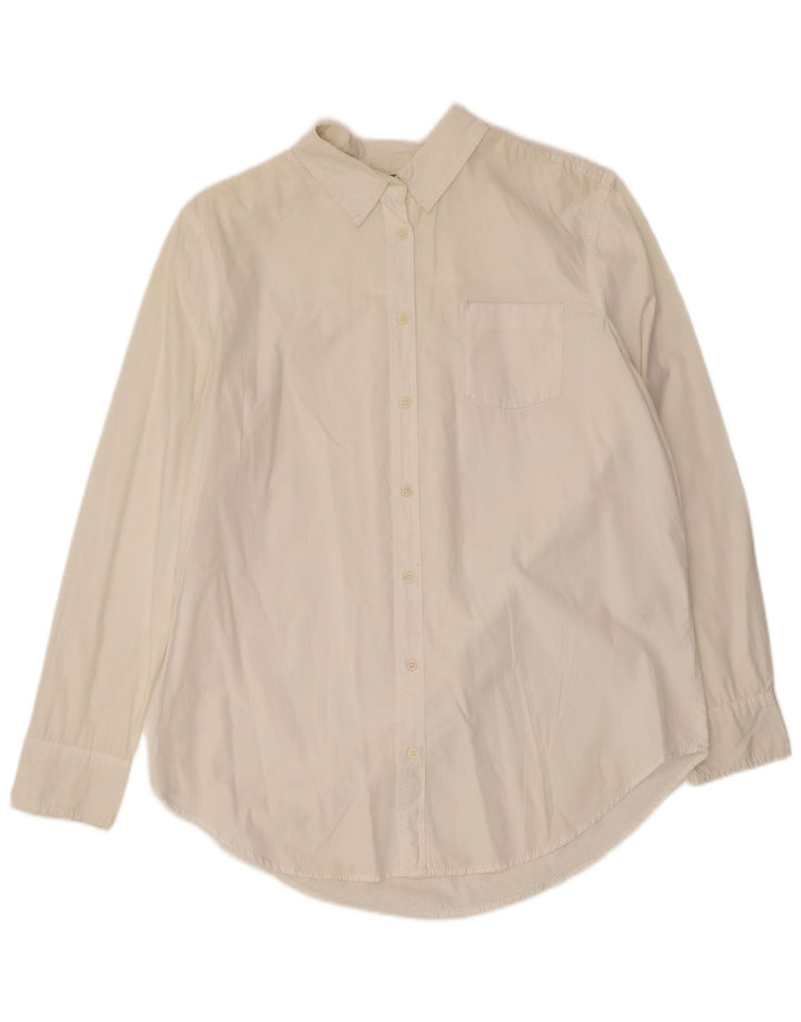 BENETTON Womens Oversized Shirt UK 6 XS White Cotton