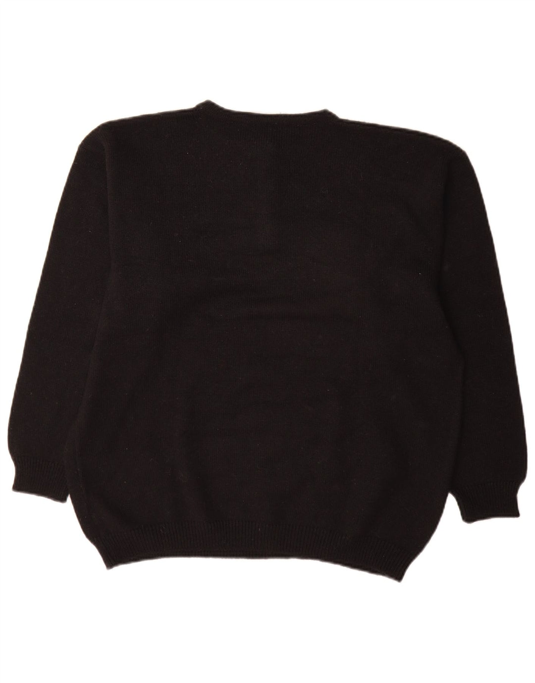 Baldini Womens Button Neck Jumper Sweater UK 16 Large Black Argyle/Diamond