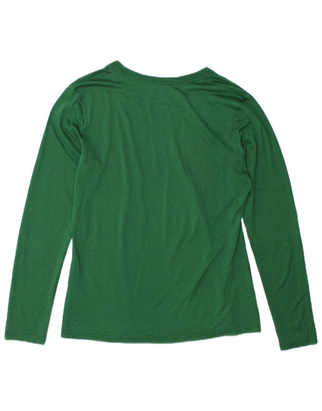 Nike Womens Dri Fit Top Long Sleeve UK 14 Medium Green Polyester