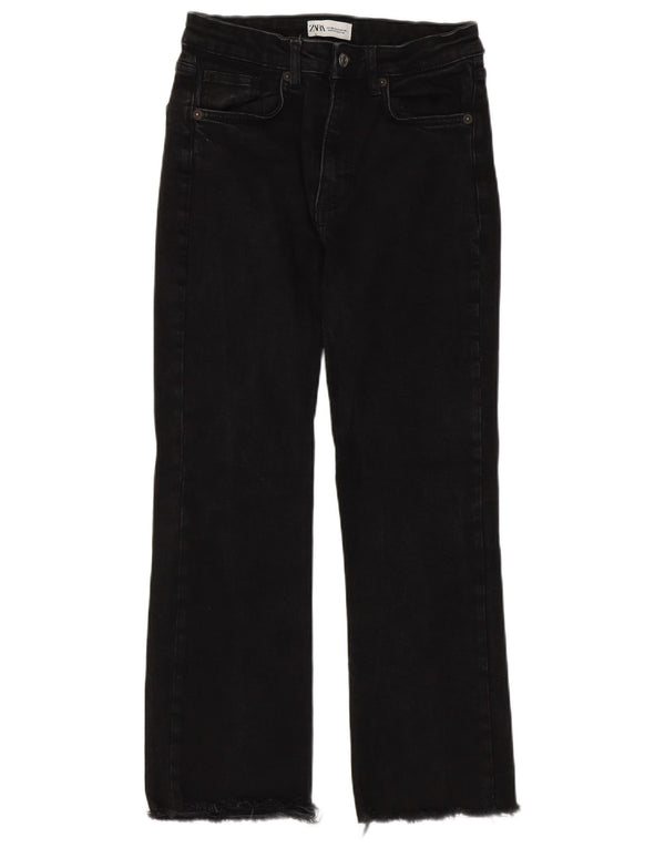 Zara Womens Straight Jeans EU 38 Small W28 L25 Black Cotton