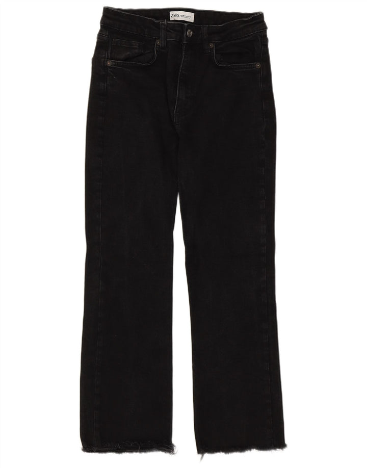 Zara Womens Straight Jeans EU 38 Small W28 L25 Black Cotton