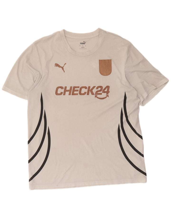 Puma Mens Graphic T-Shirt Top XL White Polyester