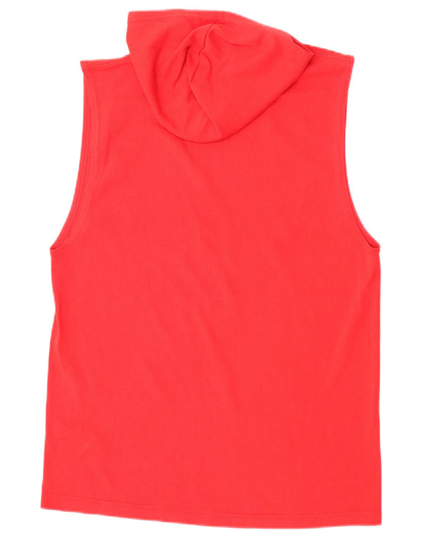 Champion Mens Hooded Graphic Vest Top Medium Red Cotton