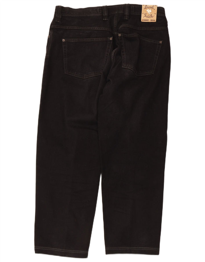 DIESEL Mens Straight Jeans W36 L28 Black Cotton