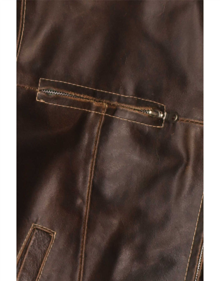 Conbipel Mens Leather Jacket IT 50 Large Brown