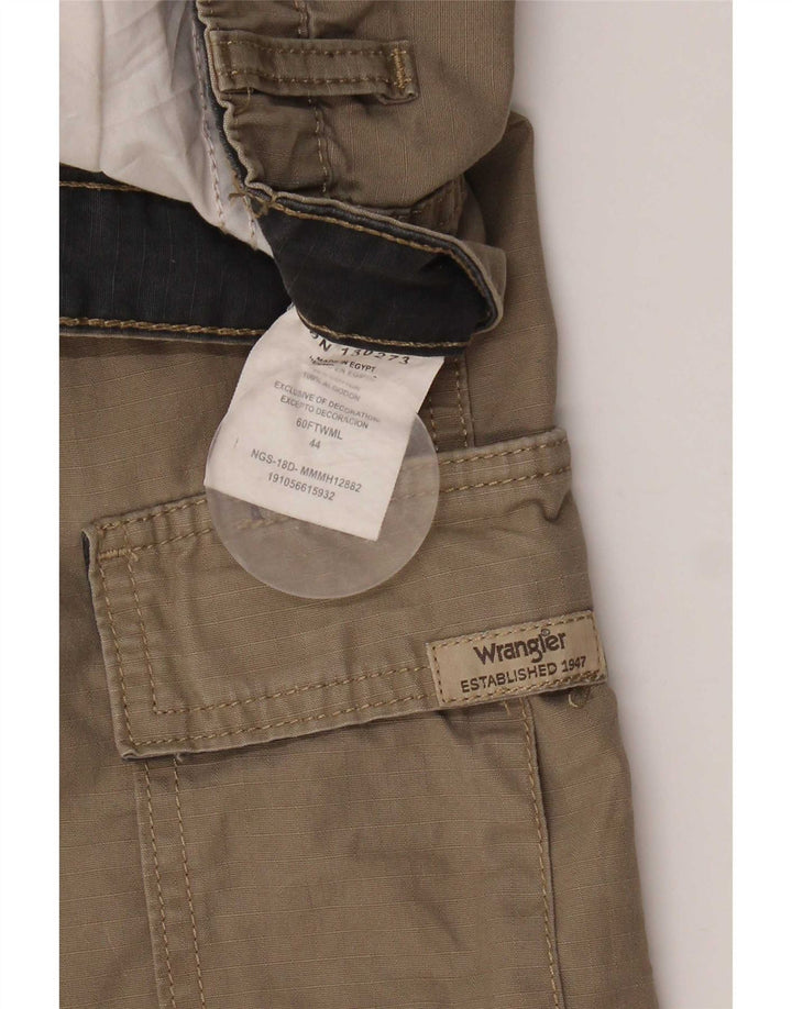 Wrangler Mens Cargo Shorts W44 2XL Brown Cotton