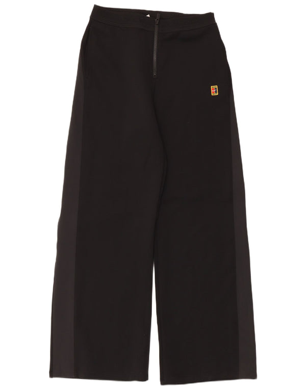 Nike Womens Dri Fit Wide Leg Tracksuit Trousers UK 14 Medium Black