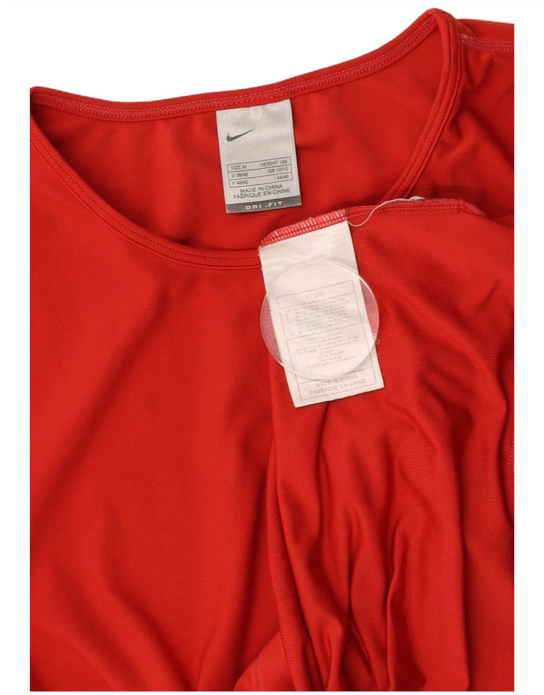 NIKE Womens Dri Fit T-Shirt Top UK 10/12 Medium Red Polyester