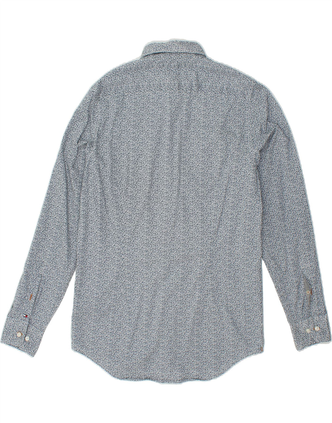TOMMY HILFIGER Mens Abstract Pattern Slim Fit Shirt Medium Blue Cotton | Vintage Tommy Hilfiger | Thrift | Second-Hand Tommy Hilfiger | Used Clothing | Messina Hembry 