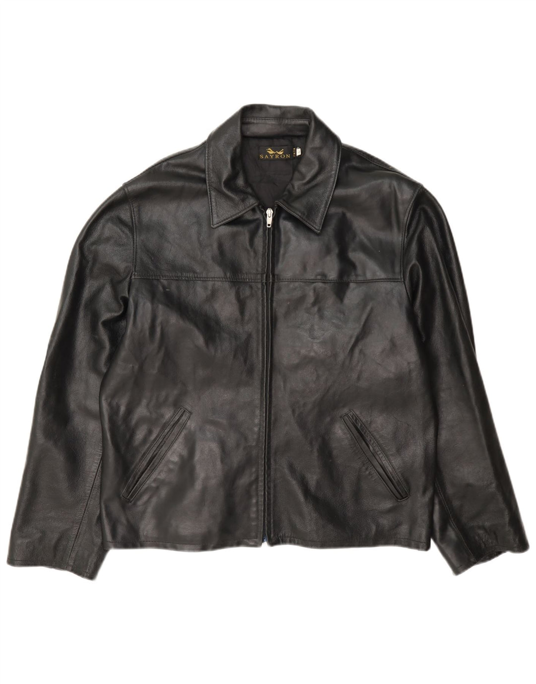 Vintage Mens Leather Jacket UK 40 Large Black