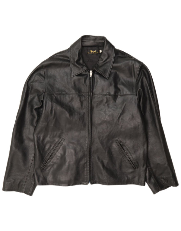 Vintage Mens Leather Jacket UK 40 Large Black