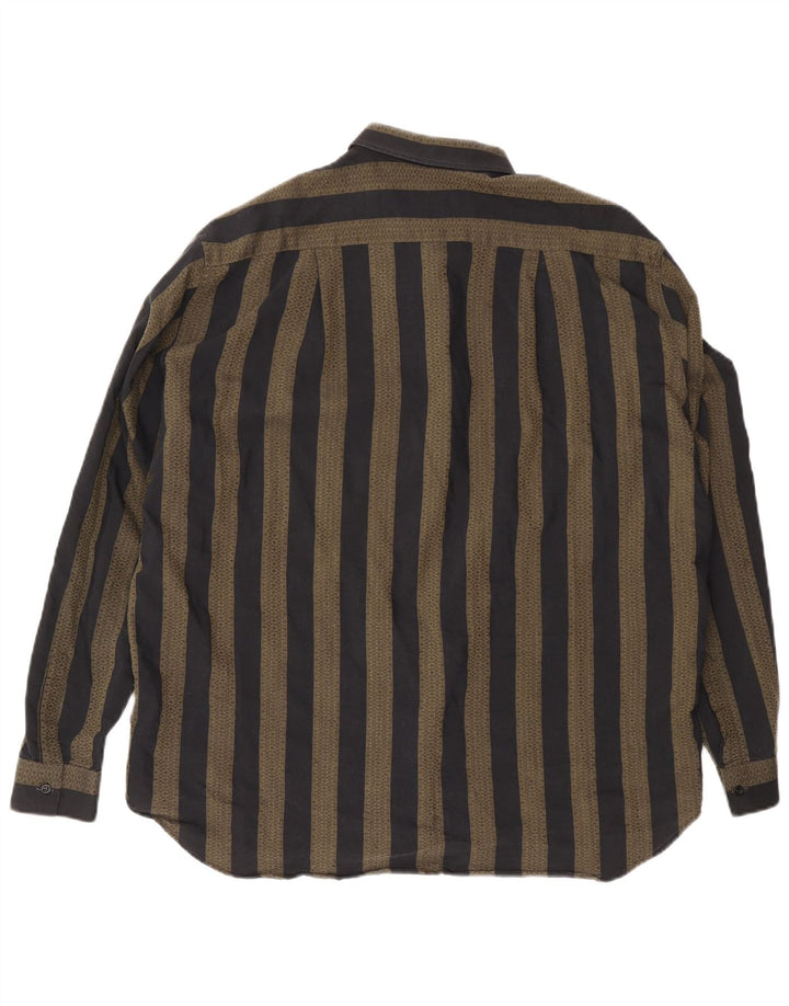 VINTAGE Mens Shirt XL Grey Striped