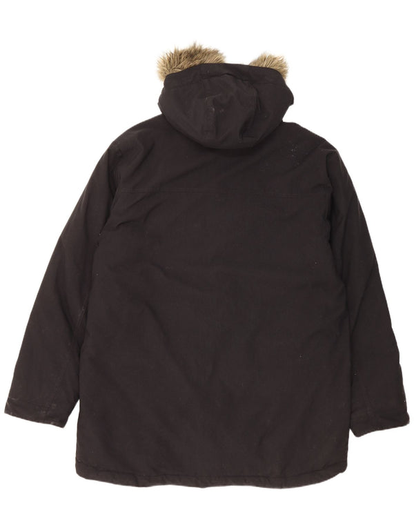 Adidas Mens Hooded Padded Coat UK 40 Large Black Nylon