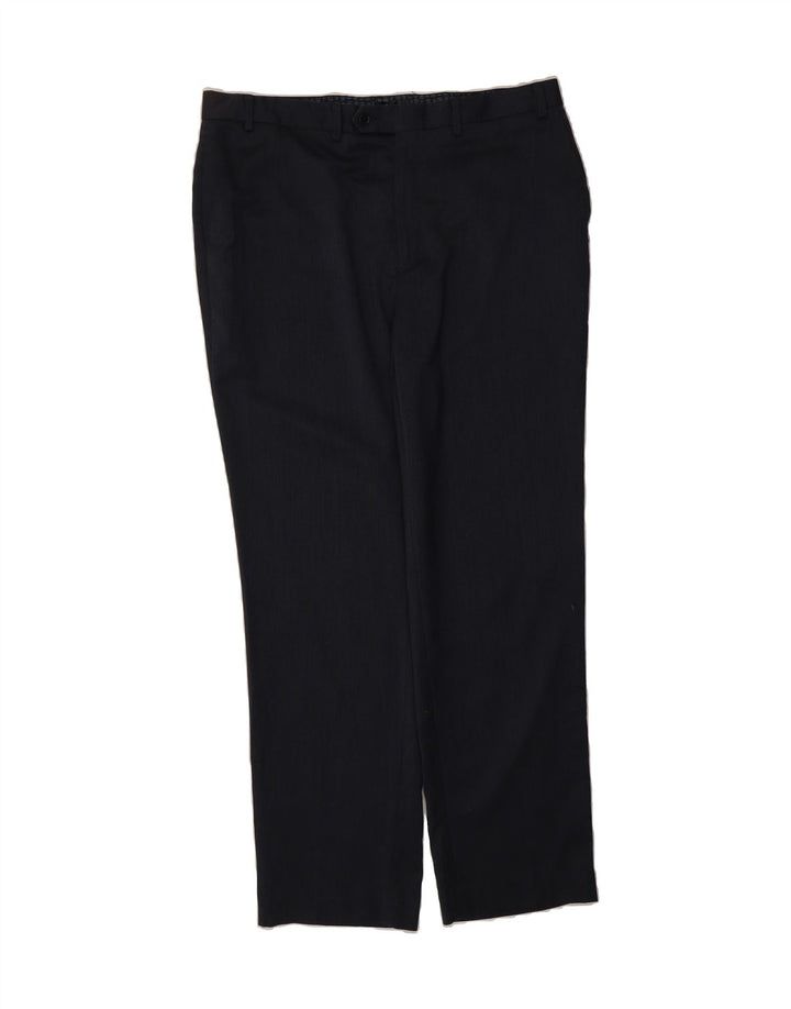 MICHAEL KORS Mens Straight Suit Trousers W38 L32 Navy Blue Polyester Vintage Michael Kors and Second-Hand Michael Kors from Messina Hembry 