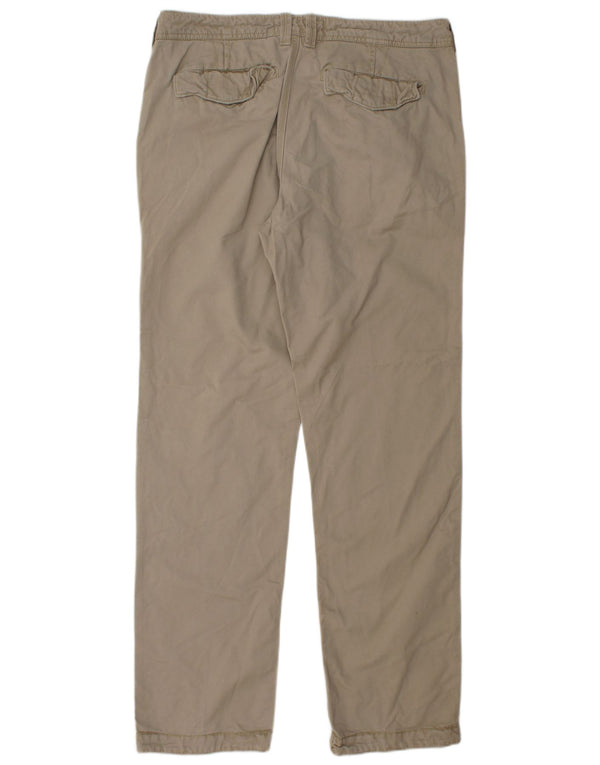 FAT FACE Mens Straight Chino Trousers W34 L33 Beige Cotton