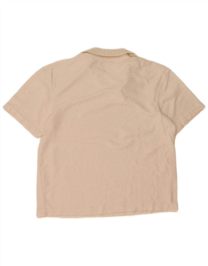 Zara Mens Polo Shirt Small Off White