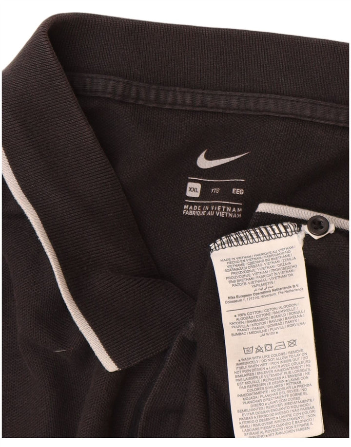NIKE Mens Polo Shirt 2XL Black Cotton
