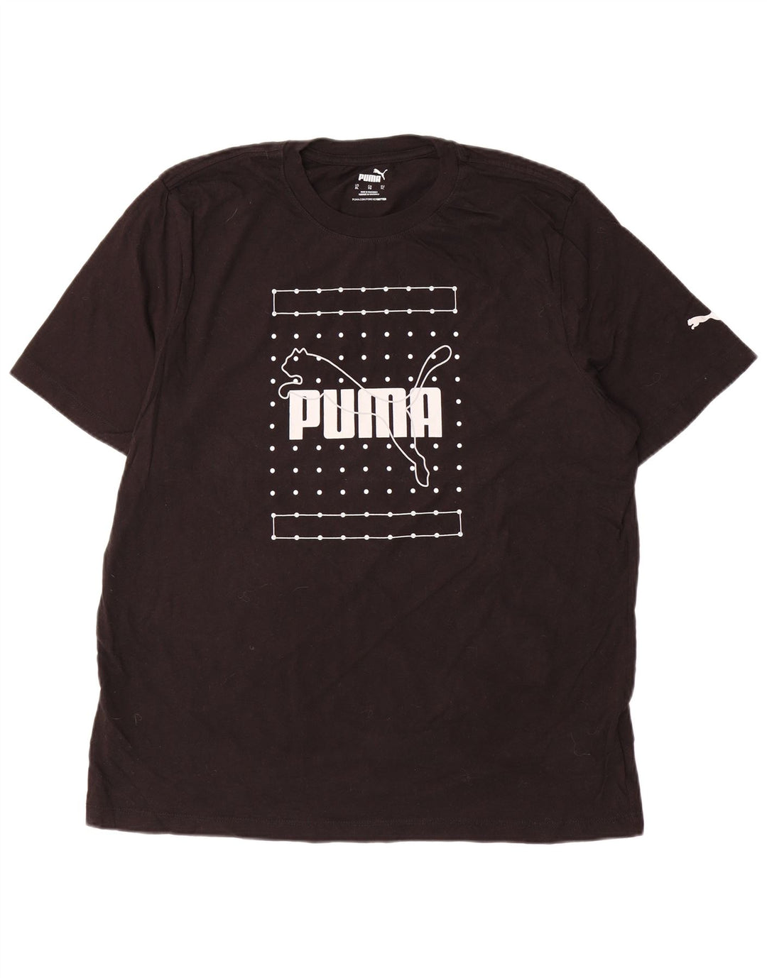 PUMA Mens Graphic T-Shirt Top XL Black Cotton