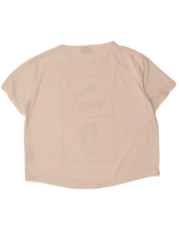 PUMA Womens Graphic T-Shirt Top UK 14 Large  White Polyester