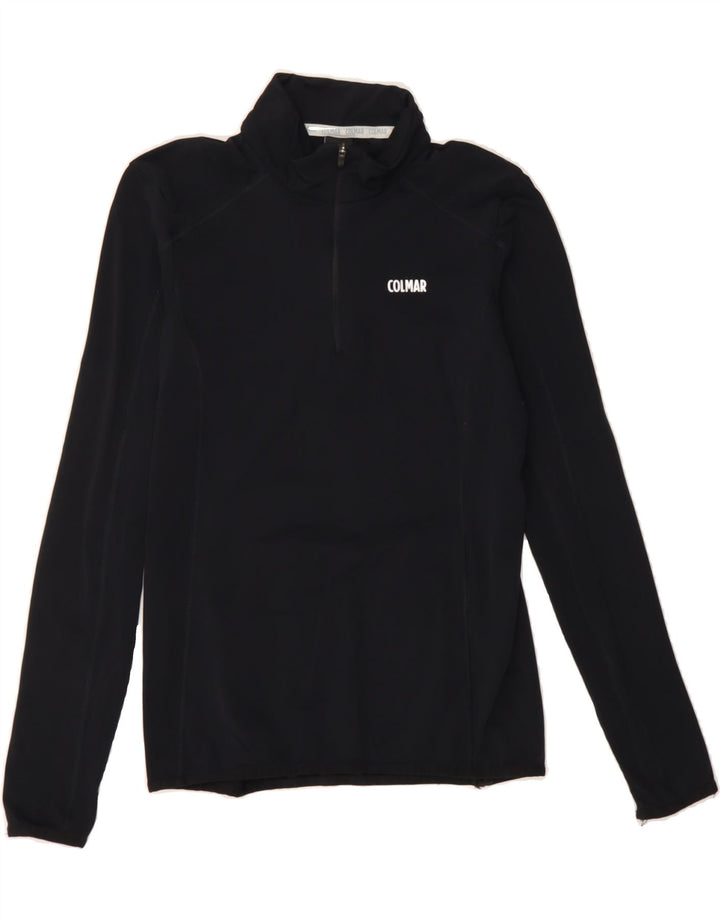 COLMAR Womens Zip Neck Pullover Tracksuit Top UK 10 Small Black Vintage Colmar and Second-Hand Colmar from Messina Hembry 