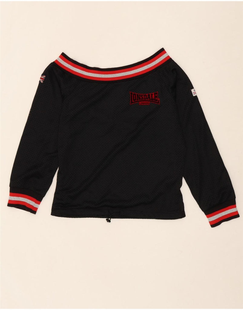 LONSDALE Womens Top Long Sleeve UK 12 Medium Black Vintage Lonsdale and Second-Hand Lonsdale from Messina Hembry 