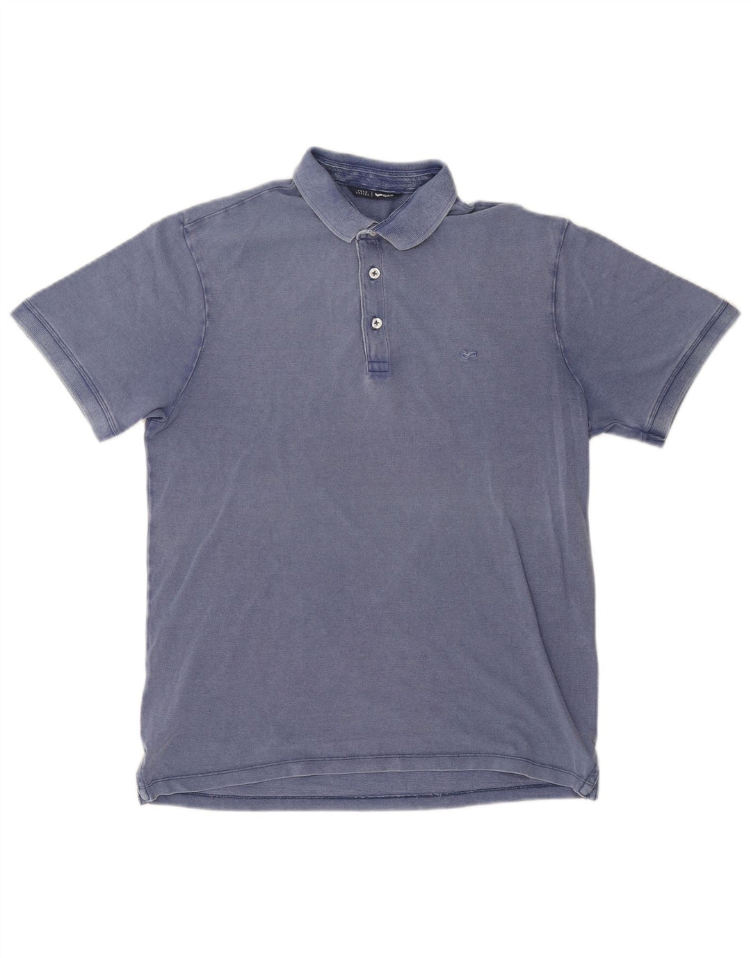 Gas Mens Polo Shirt Medium Blue Cotton