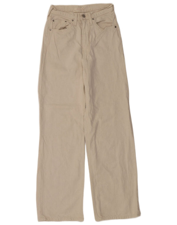 Levi's Womens High Rise Loose Jeans W27 L31 Beige Cotton