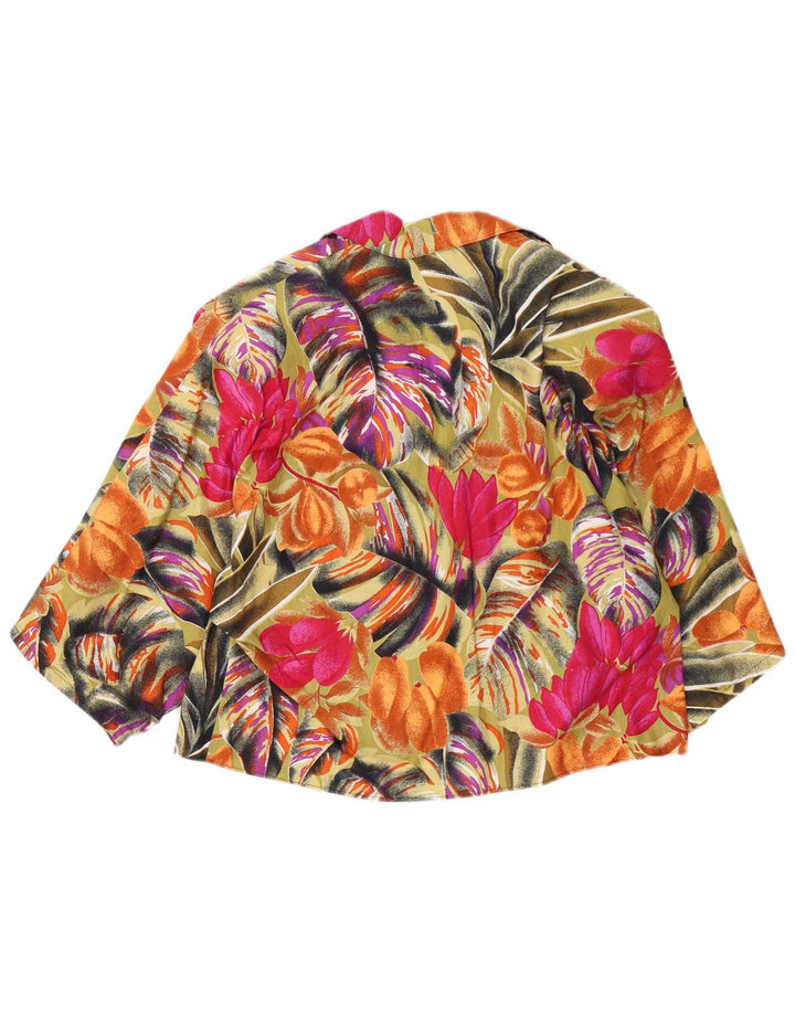 Vintage Womens 1 Button Blazer Jacket UK 14 Medium Multicoloured Floral