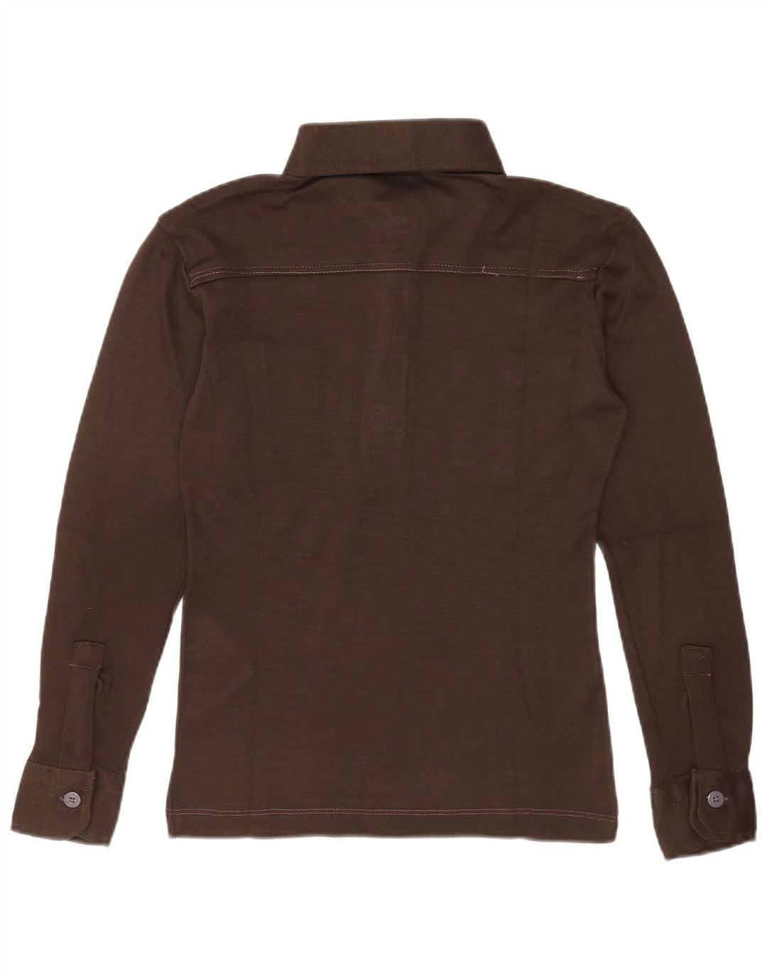 BETA Mens Long Sleeve Polo Shirt Small Brown