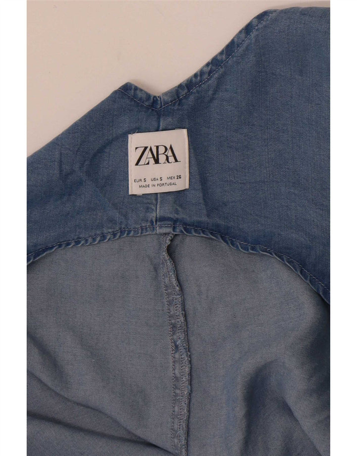 Zara Womens Denim Jumpsuit UK 10 Small Blue
