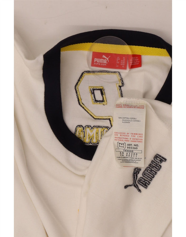 Puma Mens Graphic Top Long Sleeve XL White Cotton