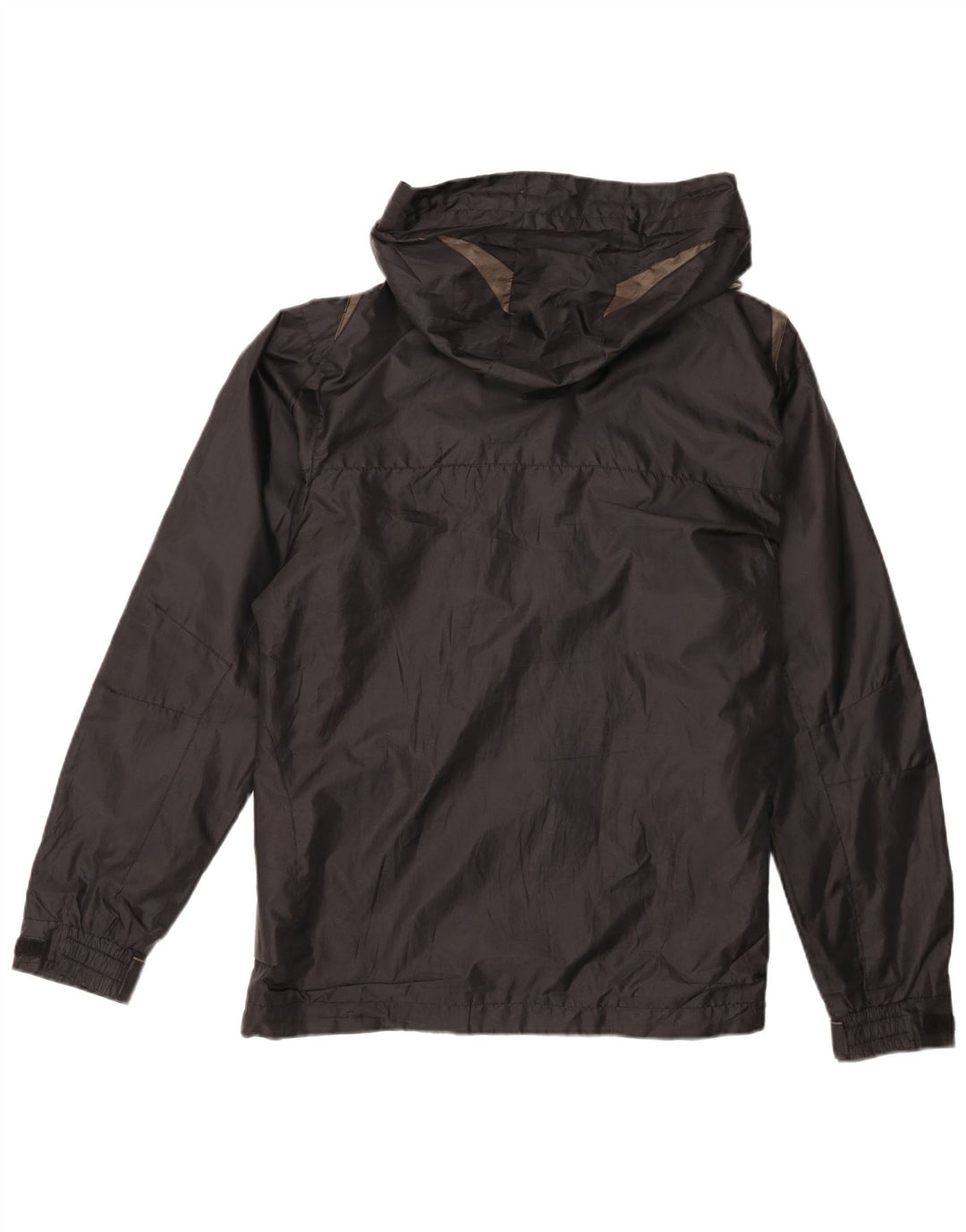 Brugi Mens Hooded Rain Jacket UK 38 Medium Black Colourblock Polyester