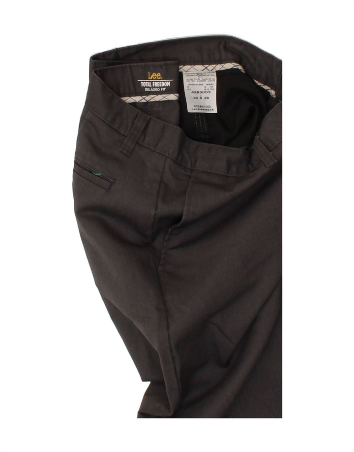LEE Mens Relaxed Fit Chino Trousers W33 L29 Grey Polyester Vintage Lee and Second-Hand Lee from Messina Hembry 