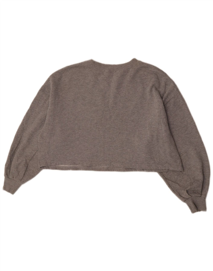 Zara Womens Brooklyn Graphic Oversized Sweatshirt Jumper UK 10 Small Grey