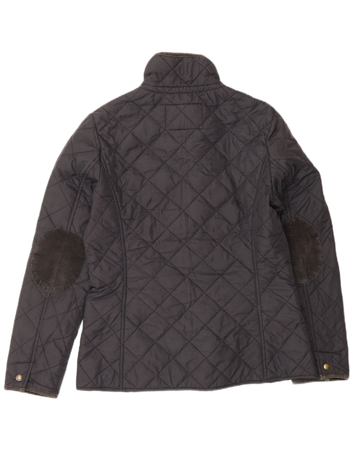 JOULES Womens Quilted Jacket UK 12 Medium  Black Polyamide
