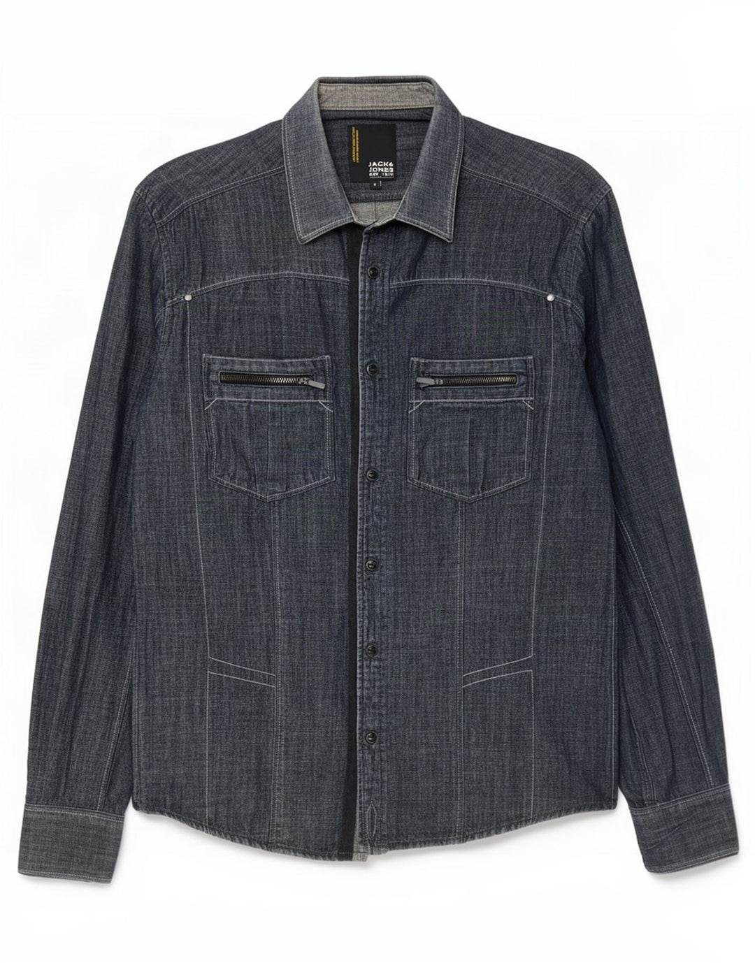 Jack & Jones Mens Denim Shirt Small Navy Blue Cotton
