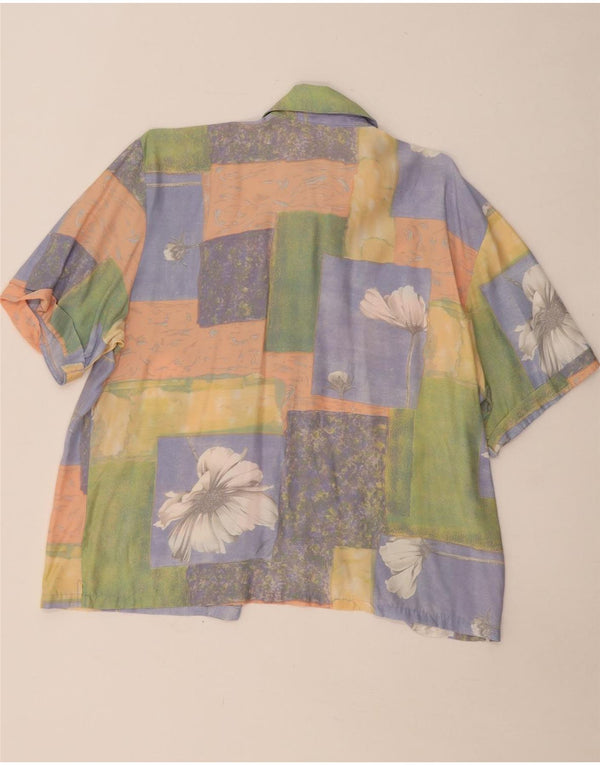 VINTAGE Womens Oversized Shirt EU 42 Large Multicoloured Patchwork