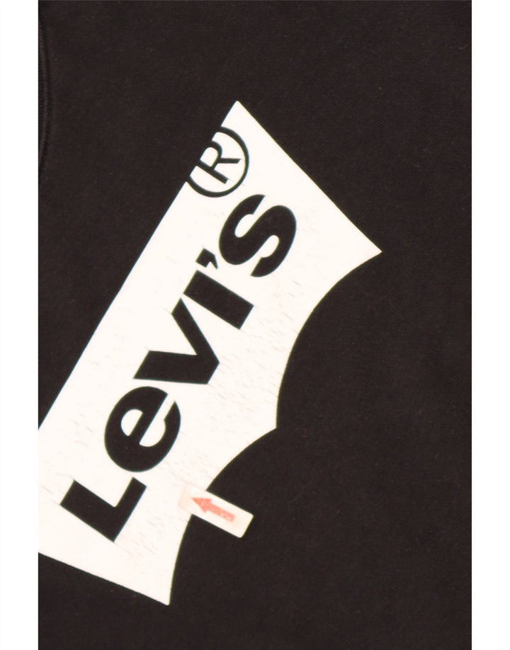 Levi's Womens Graphic Oversized Sweatshirt Jumper UK 10 Small Black Cotton