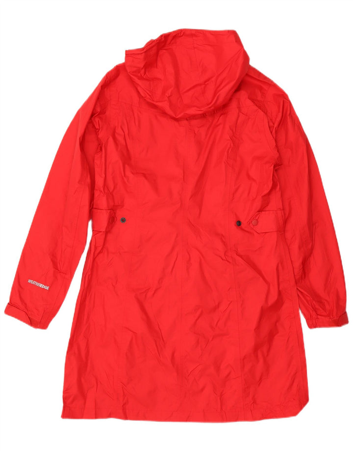 Eddie Bauer Womens Hooded Raincoat UK 14 Medium Red Nylon
