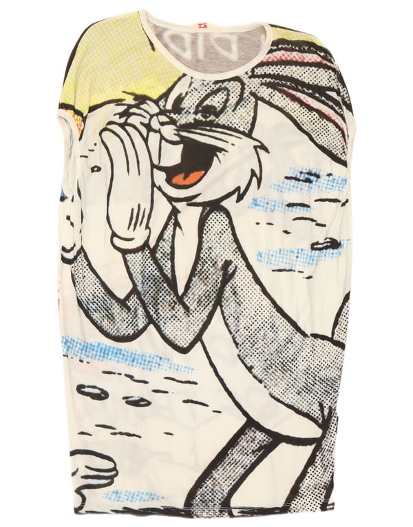 Iceberg Womens Bugs Bunny Graphic T-Shirt Dress UK 12 Medium White Cartoon