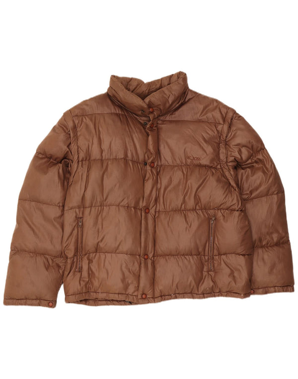 MC Ross Mens Hooded Padded Jacket UK 42 XL Brown Nylon