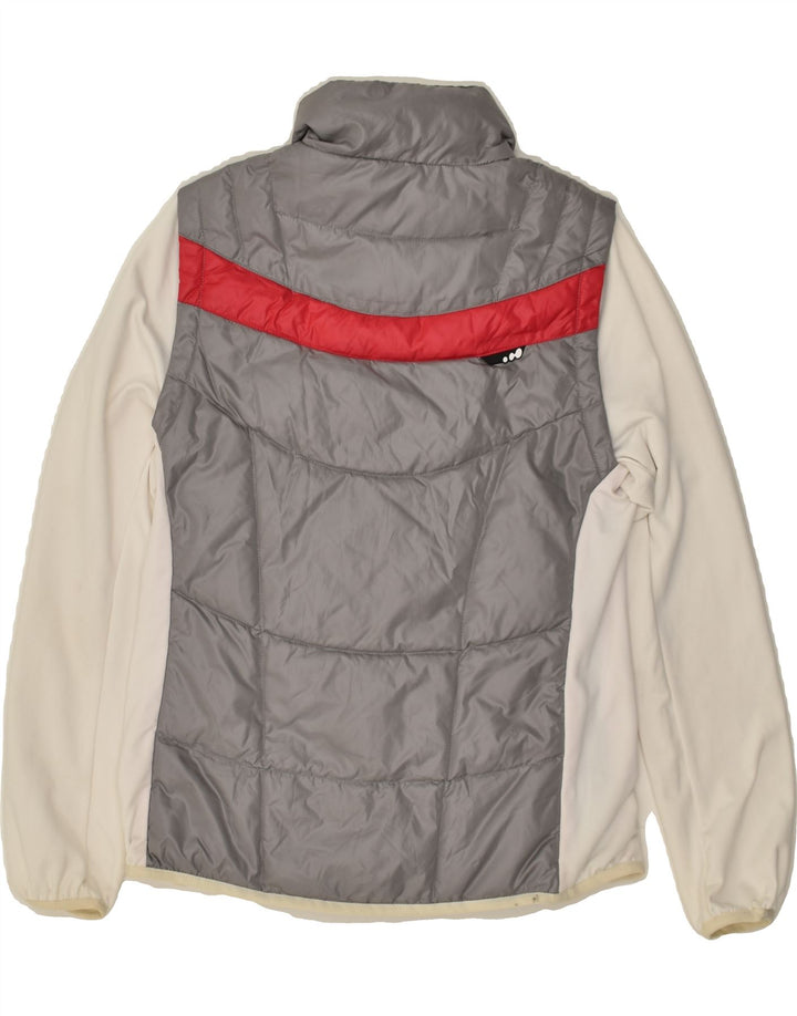 VINTAGE Womens Padded Jacket UK 6 XS Grey Colourblock Polyester