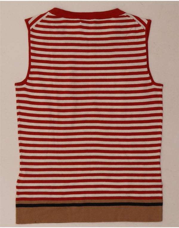 Hobbs Womens Vest Top UK 6 XS Red Striped Cotton