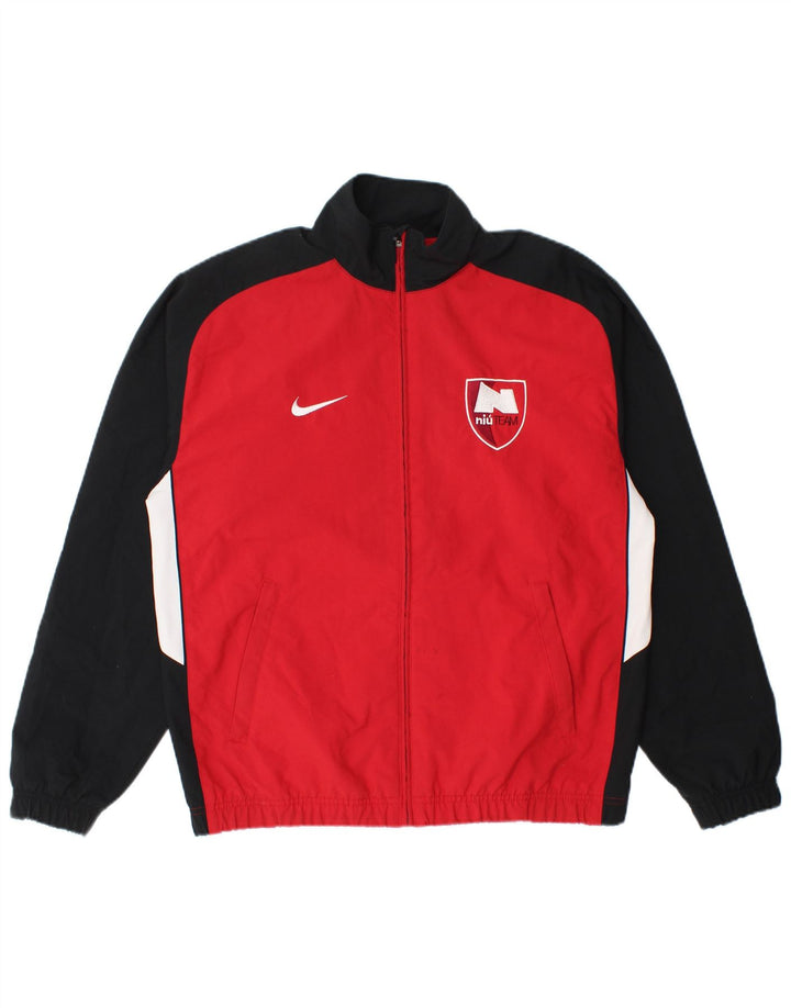 Nike Mens Graphic Tracksuit Top Jacket Small Red Colourblock Polyester