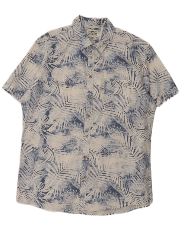 Celio Mens Short Sleeve Shirt 2XL Blue Floral Cotton