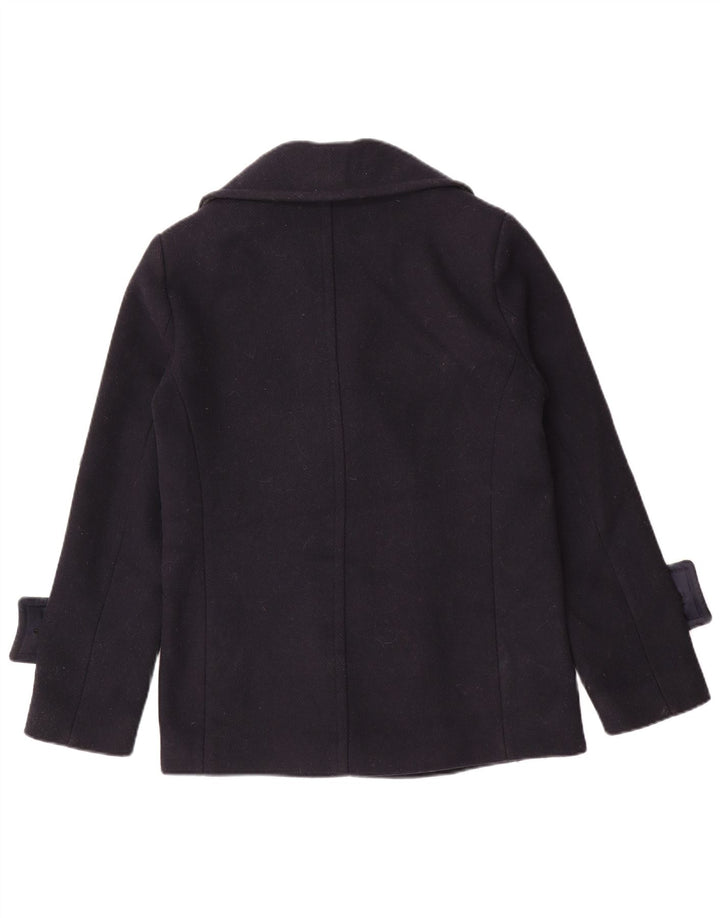 Marks & Spencer Womens Oversized Pea Coat UK 8 Small Navy Blue Polyester
