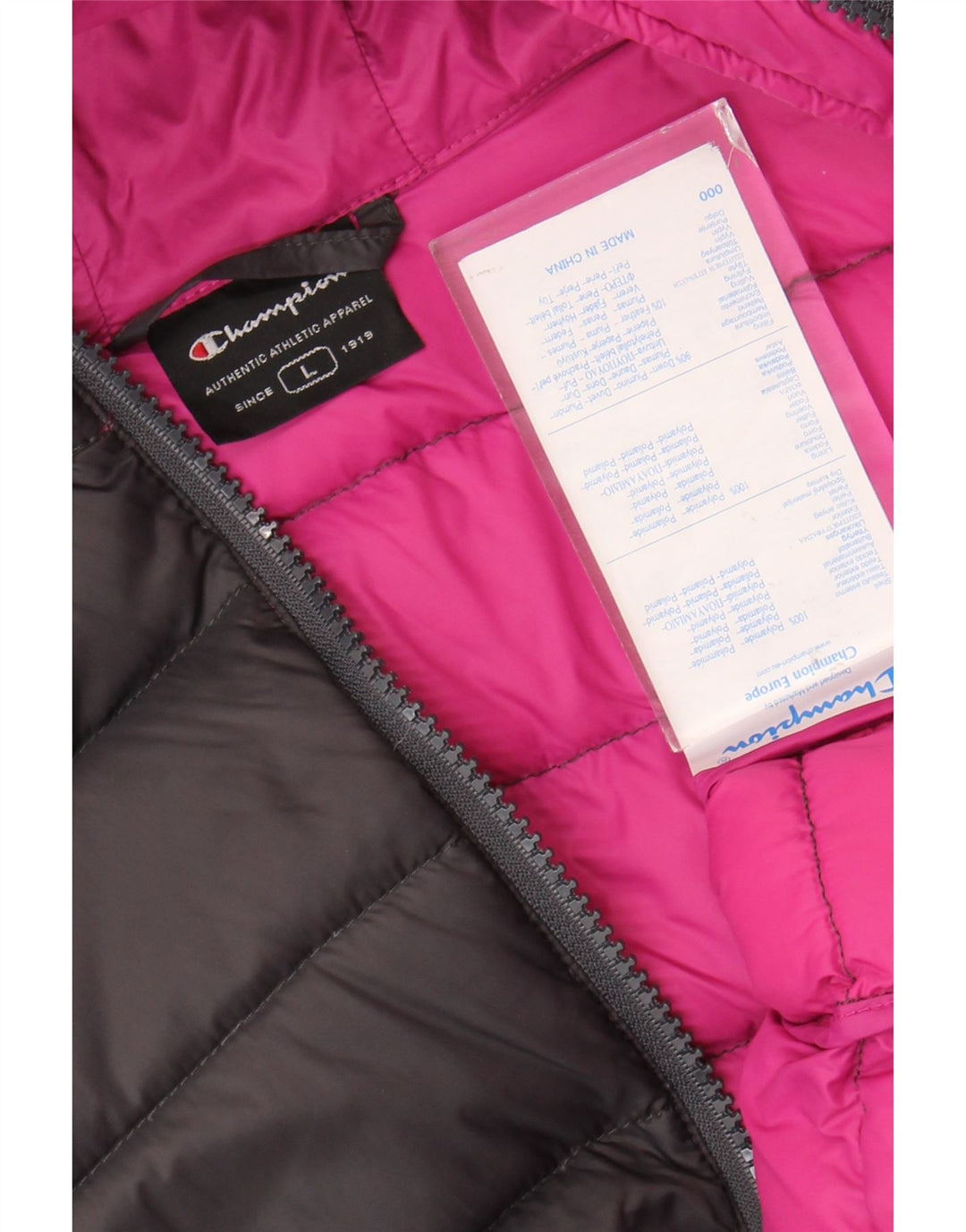 CHAMPION Girls Hooded Padded Jacket 13-14 Years Large Black Polyamide