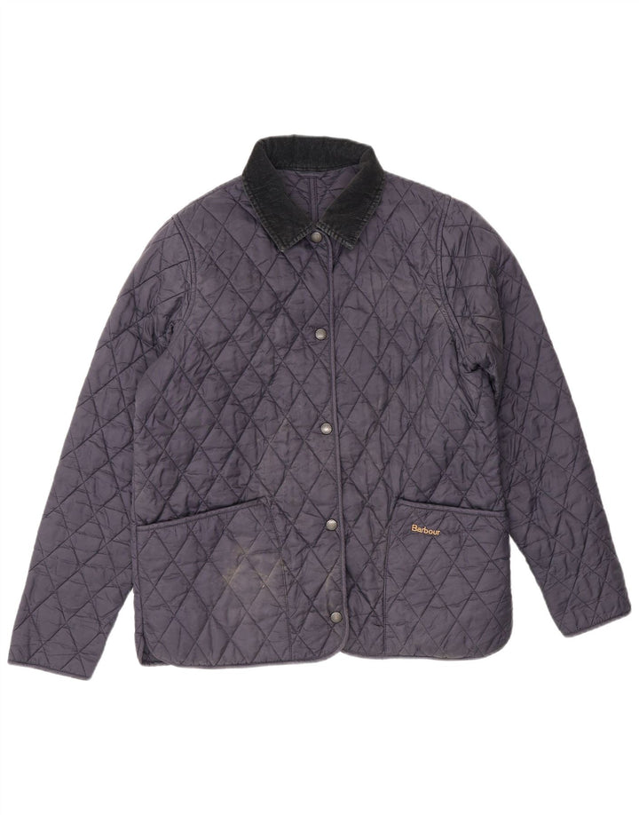 Barbour Womens Quilted Jacket UK 12 Medium  Navy Blue Polyester
