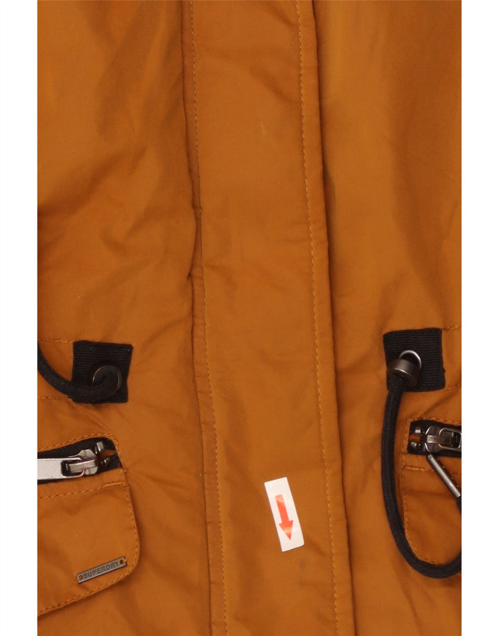 SUPERDRY Womens Hooded Windbreaker Jacket UK 8 Small Orange Polyester
