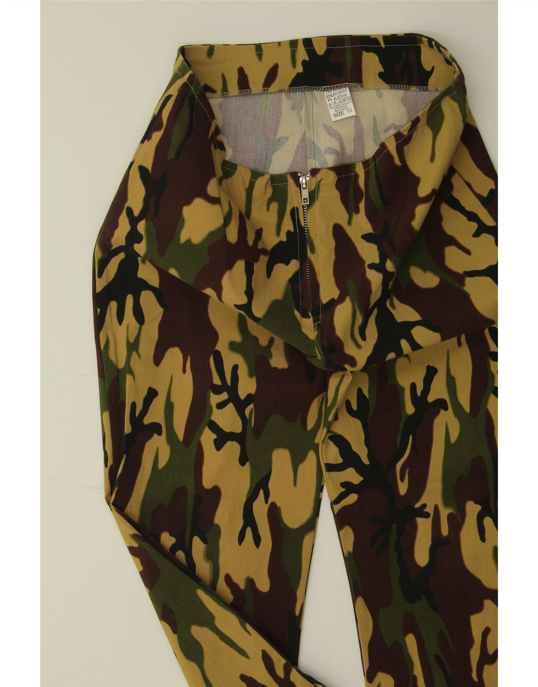 VINTAGE Womens Capri Trousers UK 12 Medium W30 L21 Multicoloured Vintage Vintage and Second-Hand Vintage from Messina Hembry 